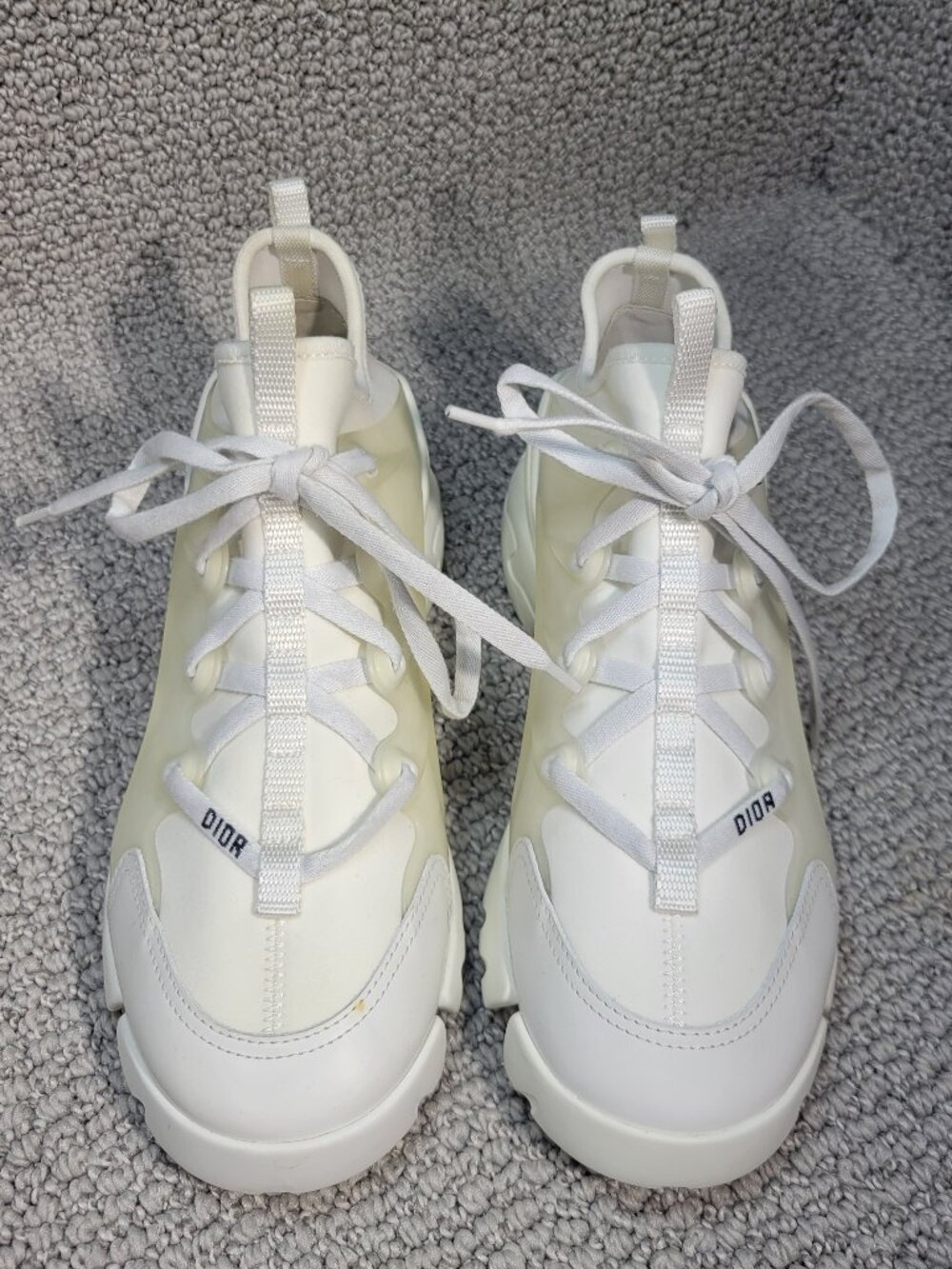 Christian Dior D-Connect Women's US Size 38 White Cream Sneakers